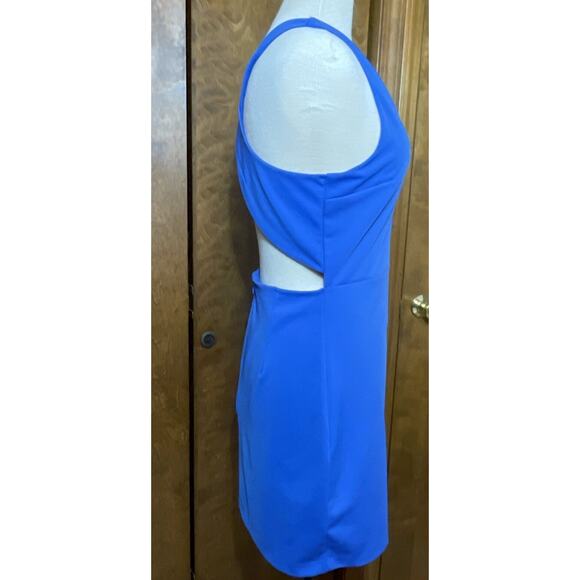 EXPRESS Women’s Size M Royal Blue Halter Dress Polyester Spandex - Picture 2 of 7